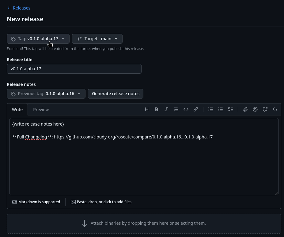 github release example